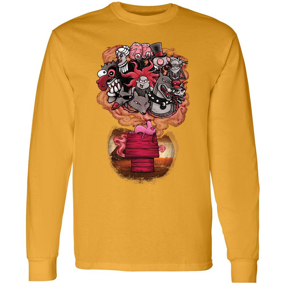 Long Sleeve T-Shirt - RQ9HBN2Q - Gold - 9