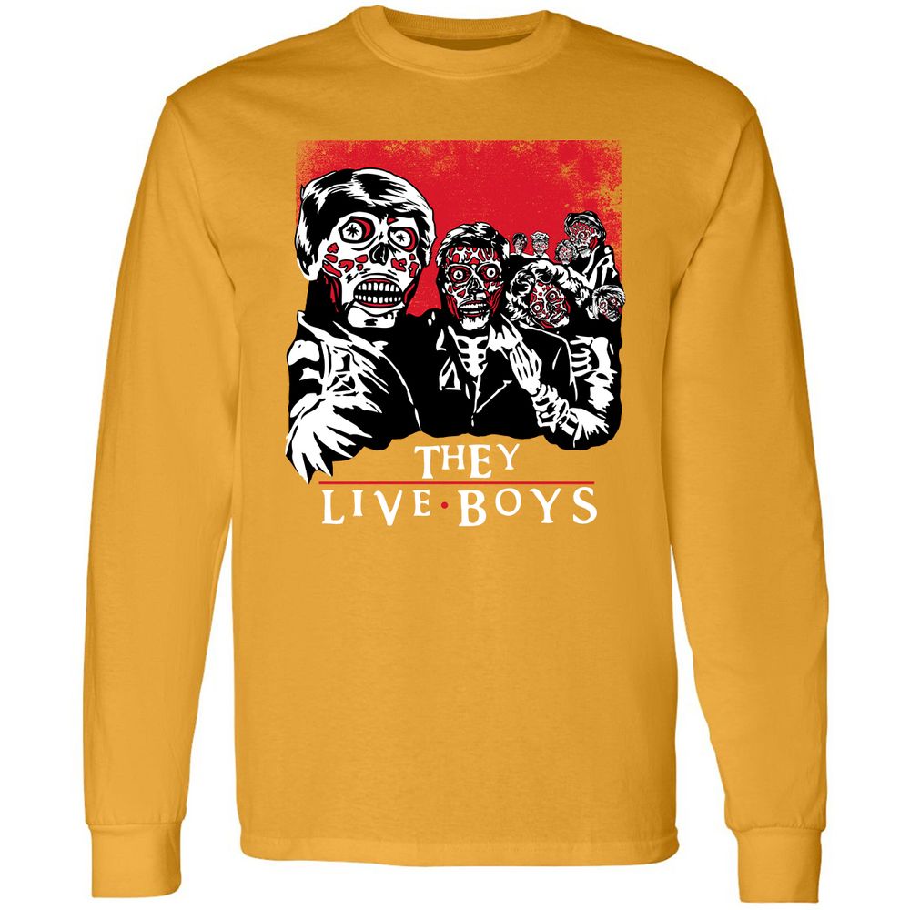 Long Sleeve T-Shirt - B63RZX96 - Gold - 9
