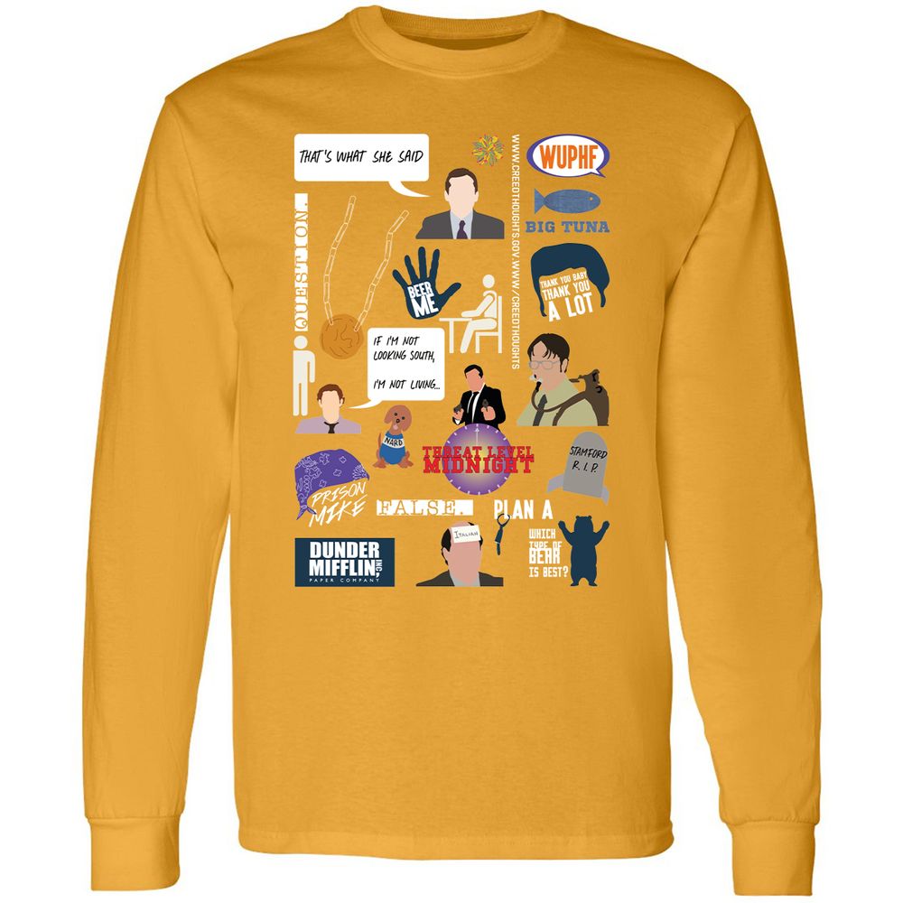 Long Sleeve T-Shirt - T7VQUZBP - Gold - 9