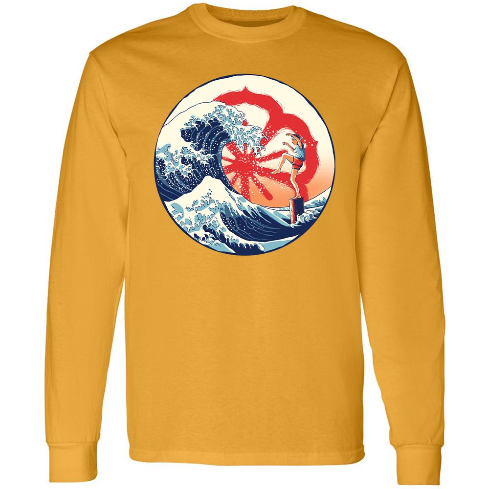 Long Sleeve T-Shirt - JZ2K5QMV - Gold - 9