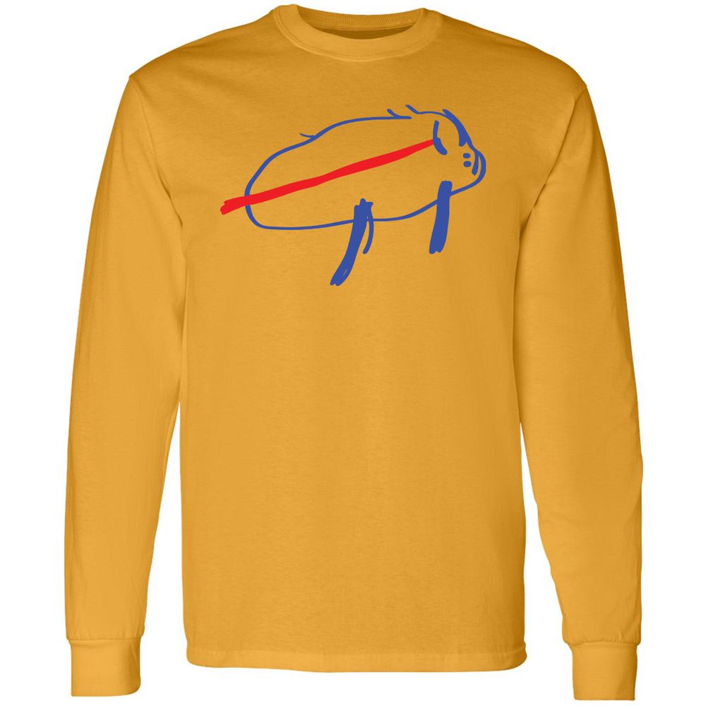 Long Sleeve T-Shirt - VQUGP89L - Gold - 9