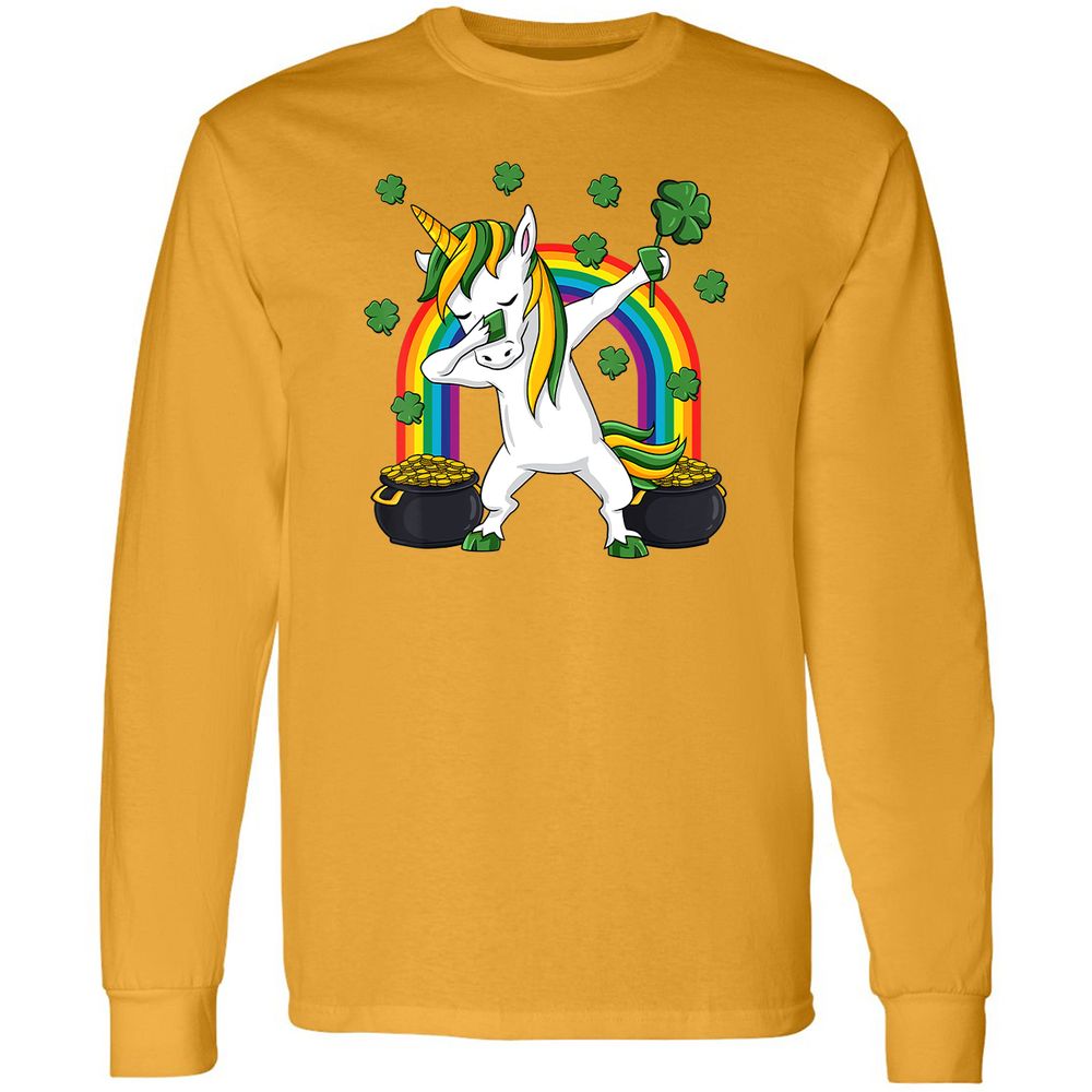 Long Sleeve T-Shirt - B6HWZQWL - Gold - 9