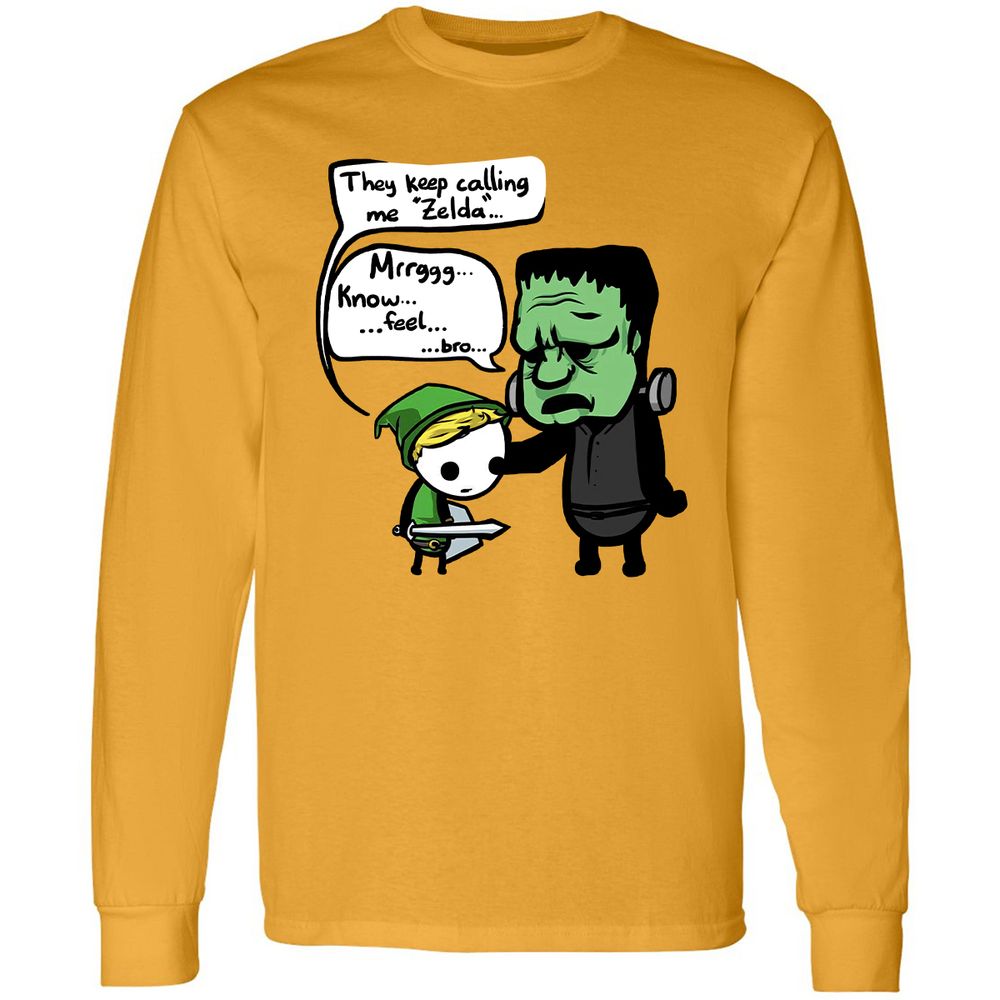 Long Sleeve T-Shirt - ZHF5PXCU - Gold - 9