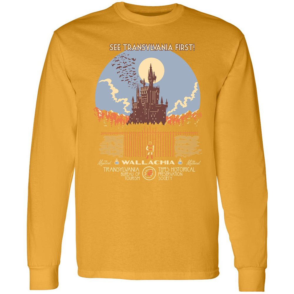 Long Sleeve T-Shirt - QWEKJ6XL - Gold - 9