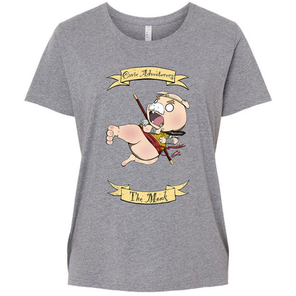 Ladies Curvy Jersey - 4XNEHWG6 - Granite Heather - 9