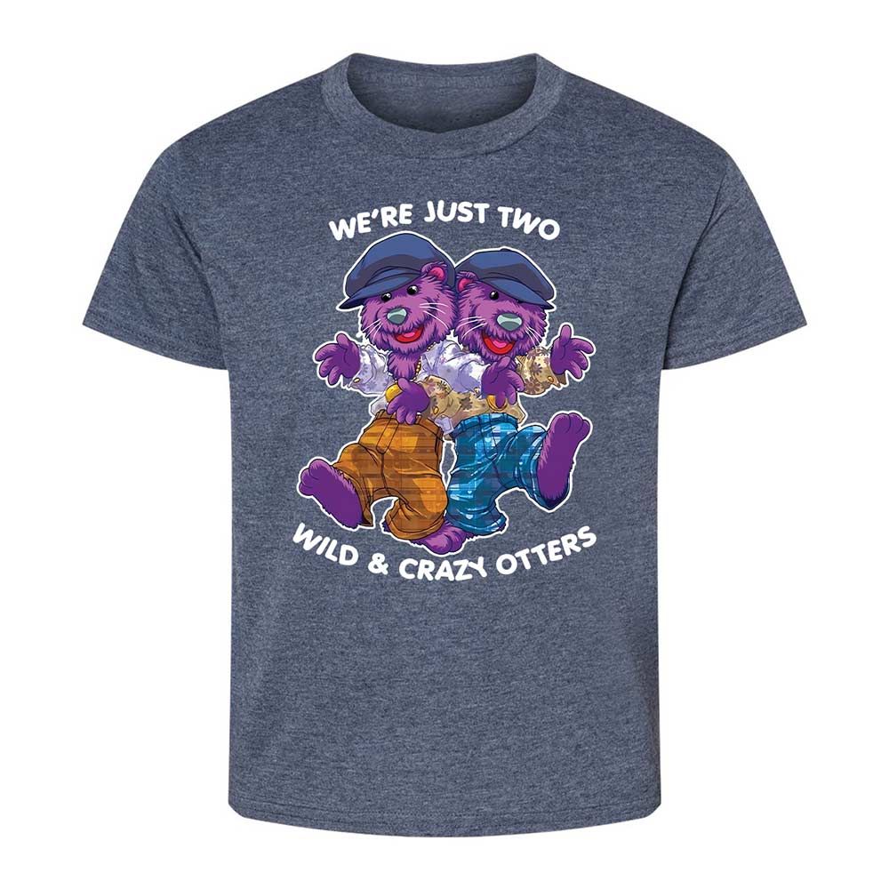 Two wild & crazy otters - Heather Navy - 9
