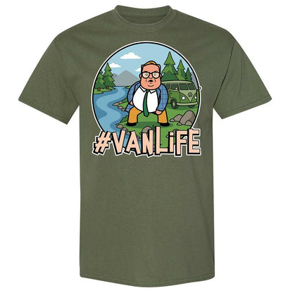 Vanlife living in a van down by the river - Military Green - 9