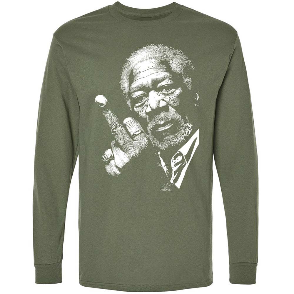 Morgan Freeman middle finger - Military Green - 9