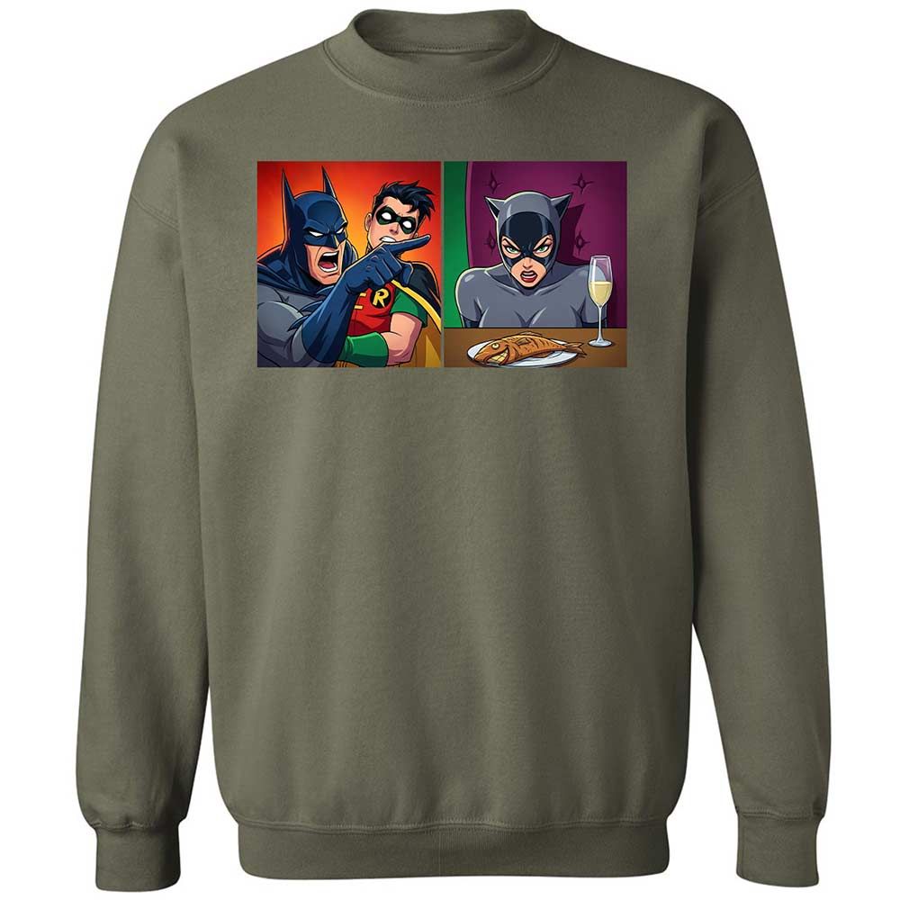 Bat Yelling at Catwoman - Military Green - 9