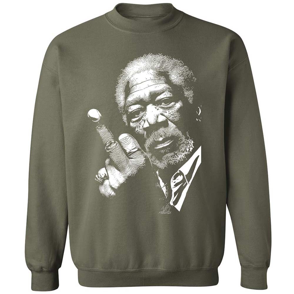Morgan Freeman middle finger - Military Green - 9