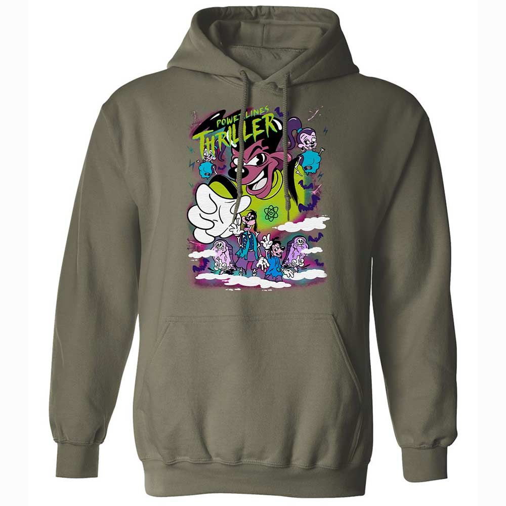 Vintage Pop Cartoon Horror Mashup - Military Green - 9