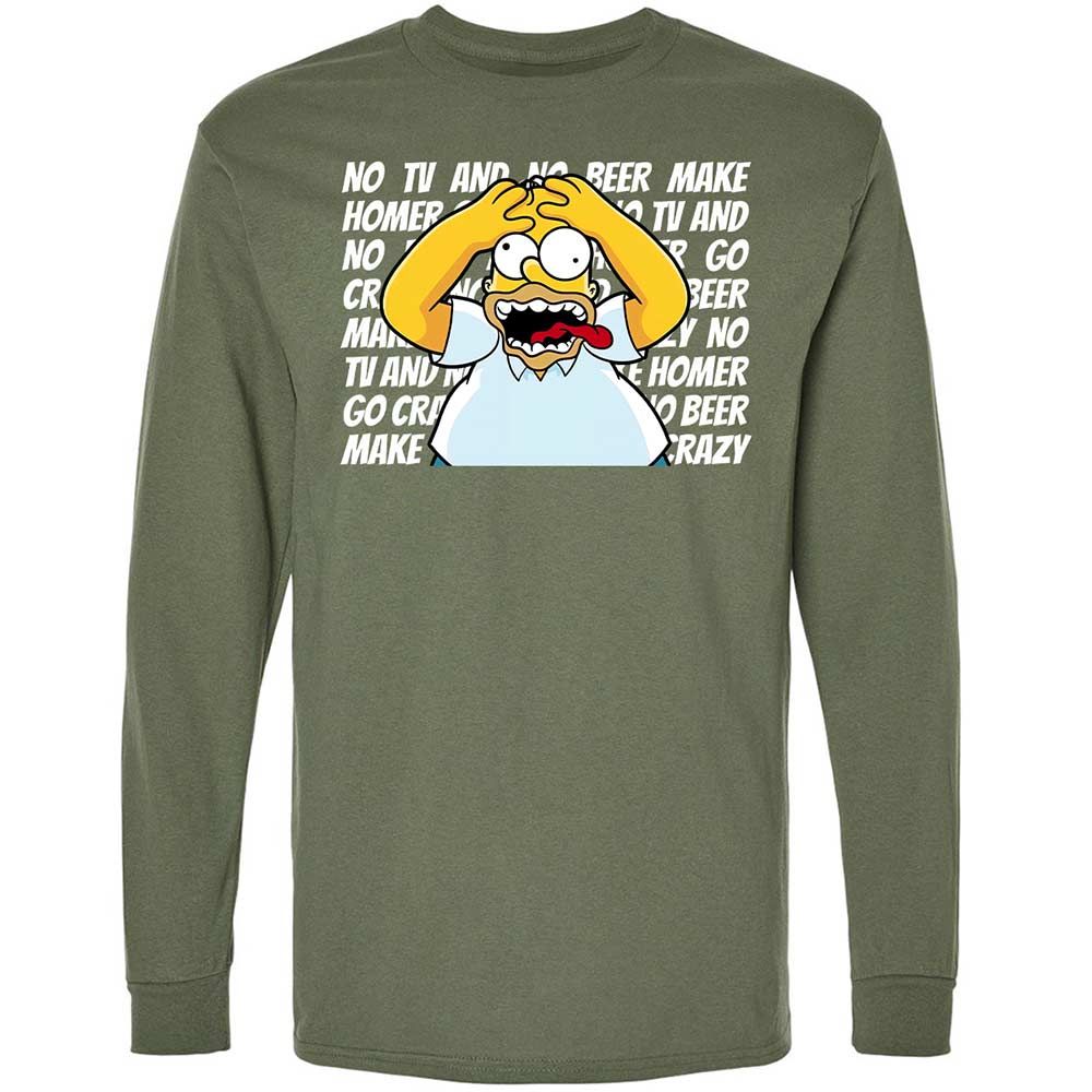 No TV and No Beer Make Homer Go Crazy - Military Green - 9