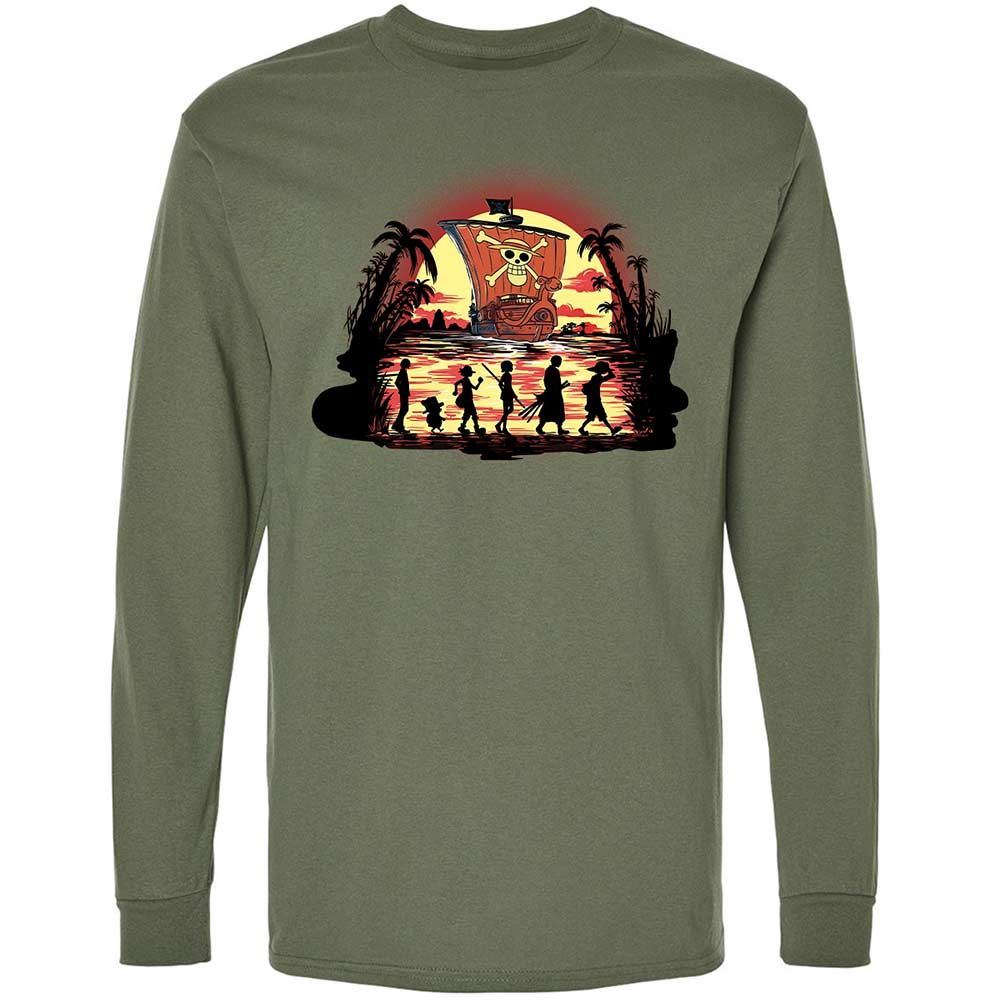 Long Sleeve T-Shirt - C1DKB4H2 - Military Green - 9