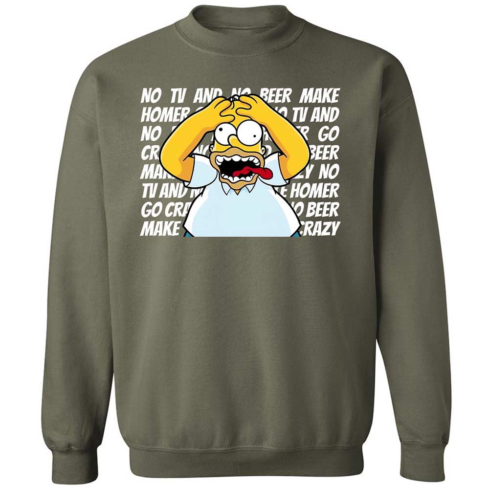 No TV and No Beer Make Homer Go Crazy - Military Green - 9