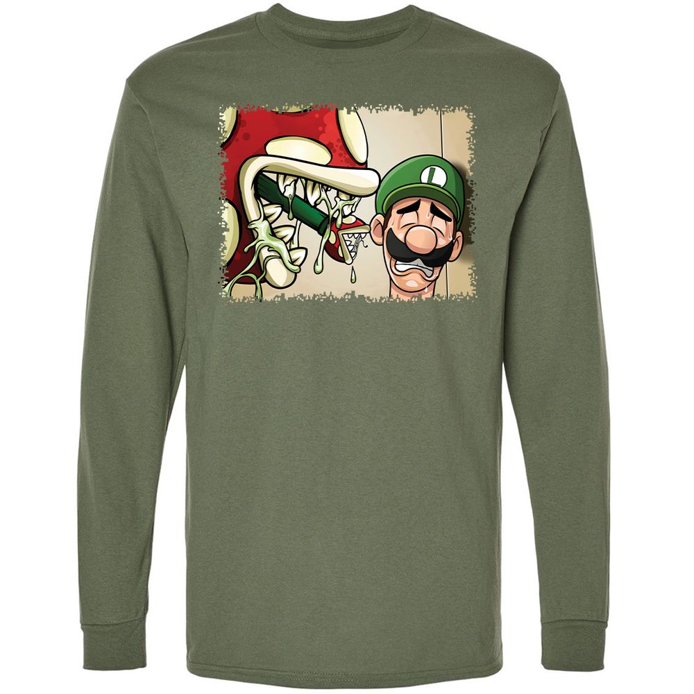 Long Sleeve T-Shirt - 9Y5NWXFU - Military Green - 9