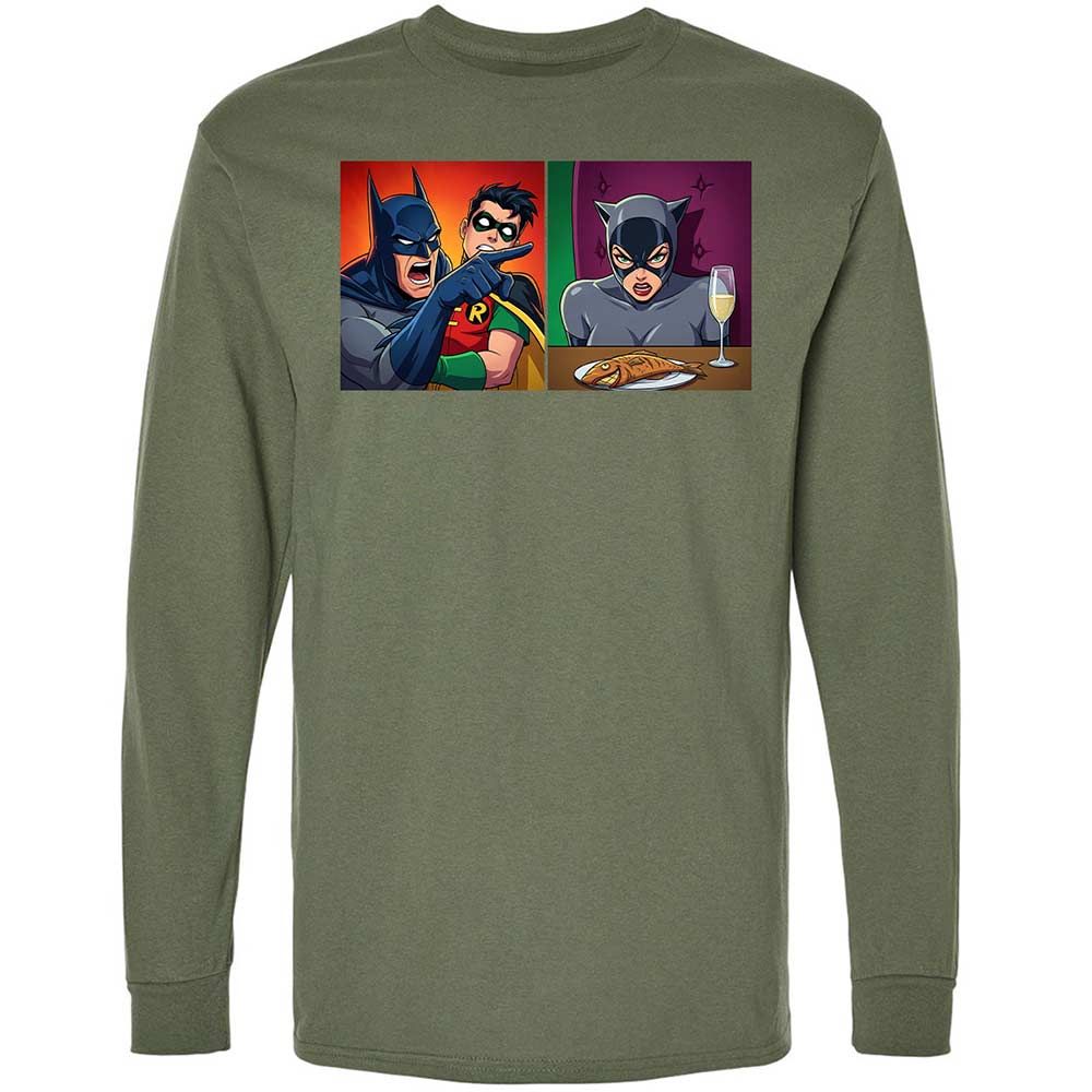 Bat Yelling at Catwoman - Military Green - 9