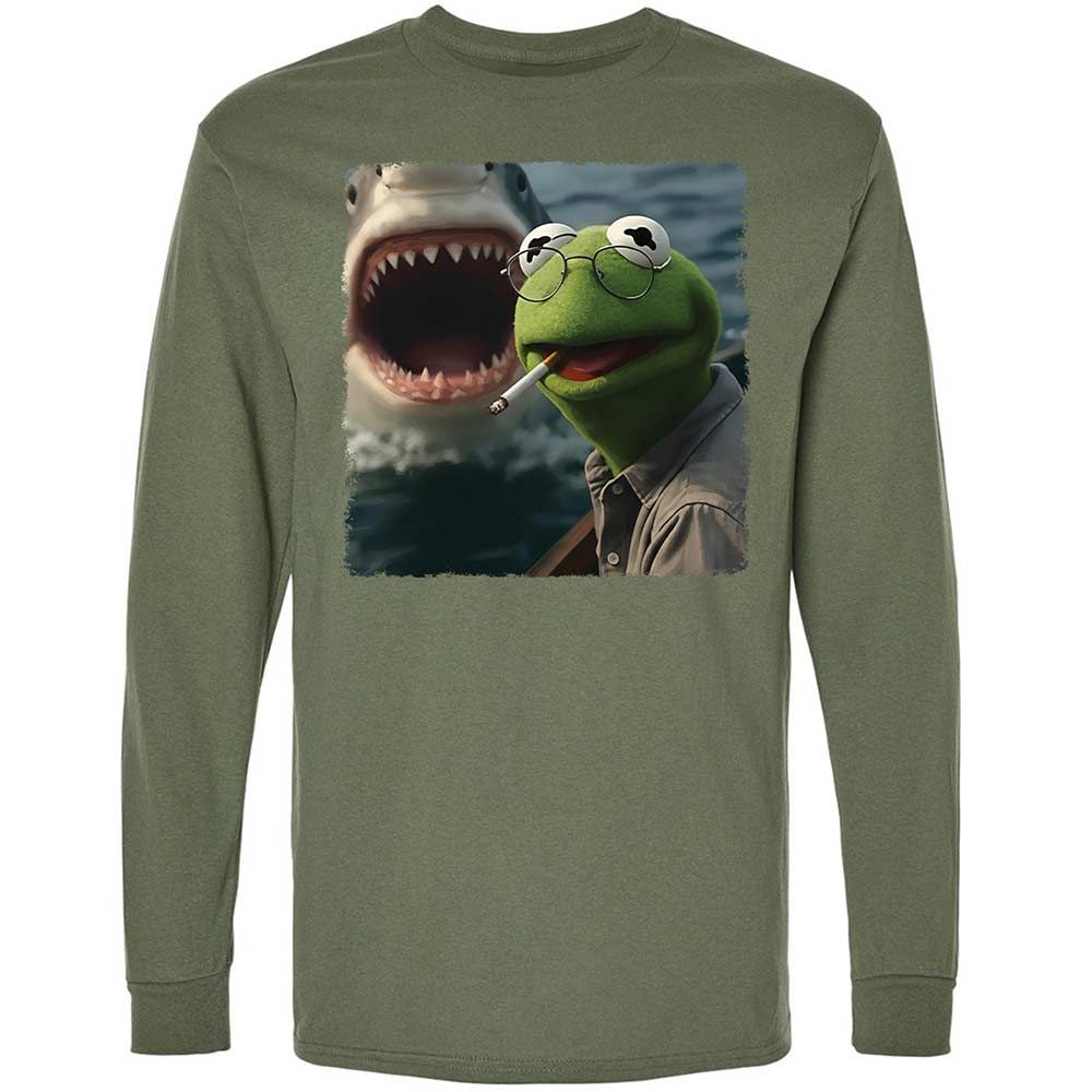 Long Sleeve T-Shirt - HNDVU18Y - Military Green - 9