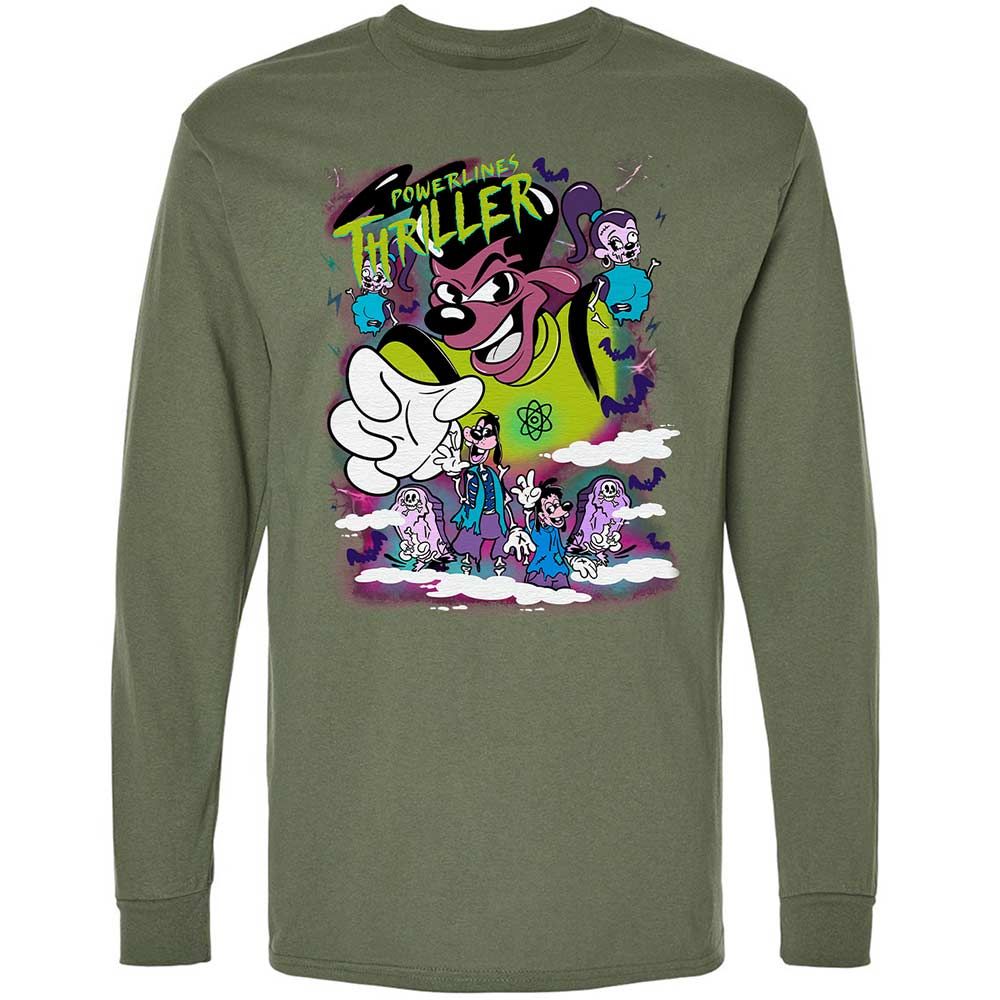Vintage Pop Cartoon Horror Mashup - Military Green - 9