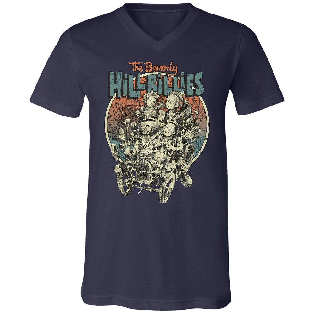 Unisex V-Neck T-Shirt - KXGQ6THJ - Navy - 9
