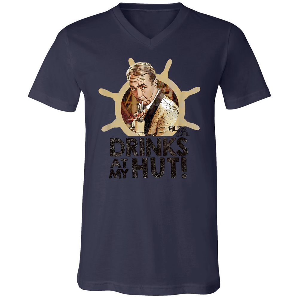 Unisex V-Neck T-Shirt - UD14M7TF - Navy - 9