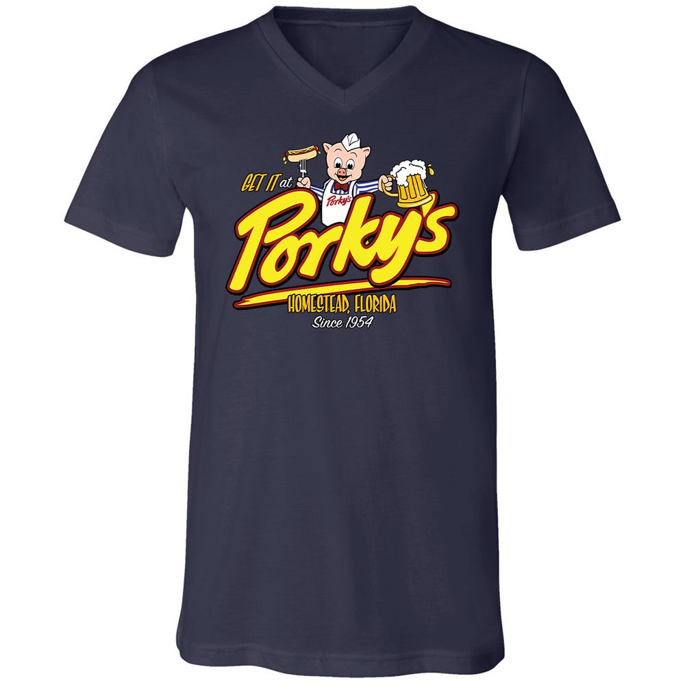 Unisex V-Neck T-Shirt - XSGT6M4Z - Navy - 9