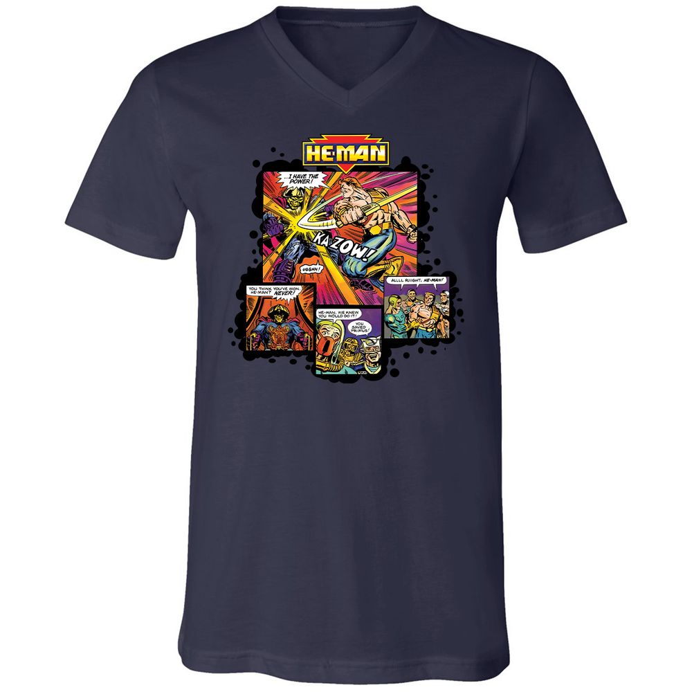 Unisex V-Neck T-Shirt - NCRB7UHX - Navy - 9