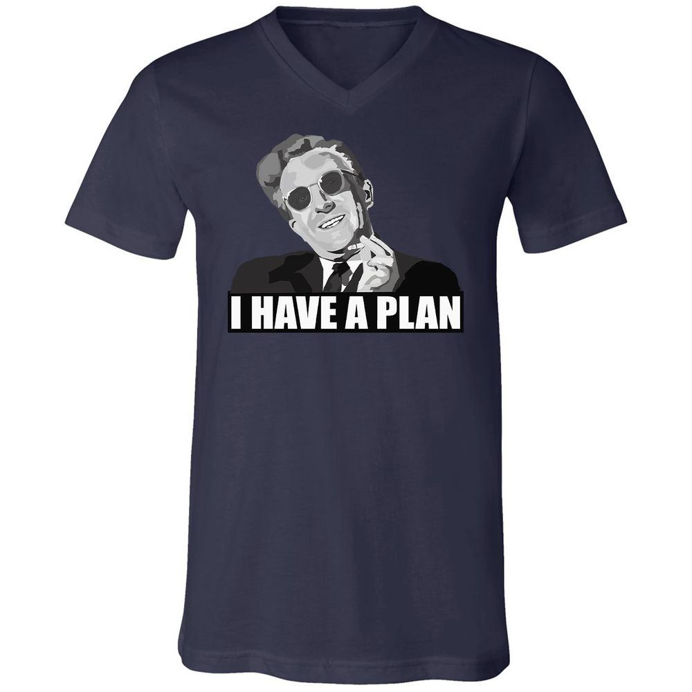 Unisex V-Neck T-Shirt - HH31H6C1 - Navy - 9