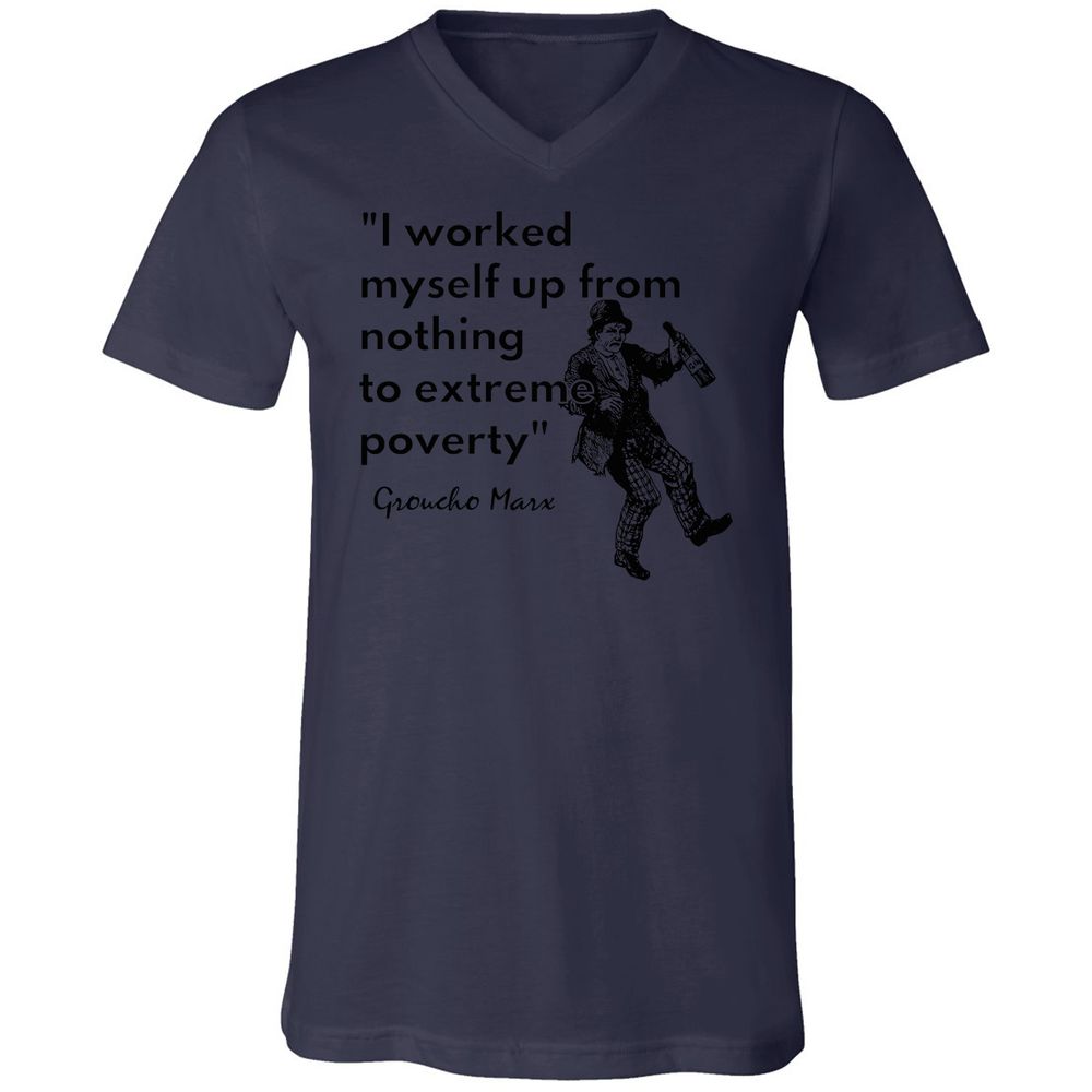 Unisex V-Neck T-Shirt - NUAAFYD3 - Navy - 9