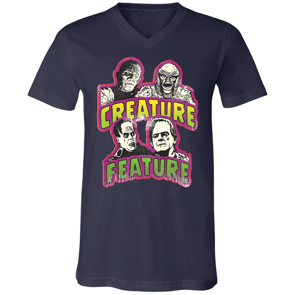 Unisex V-Neck T-Shirt - E3QD1JTW - Navy - 9