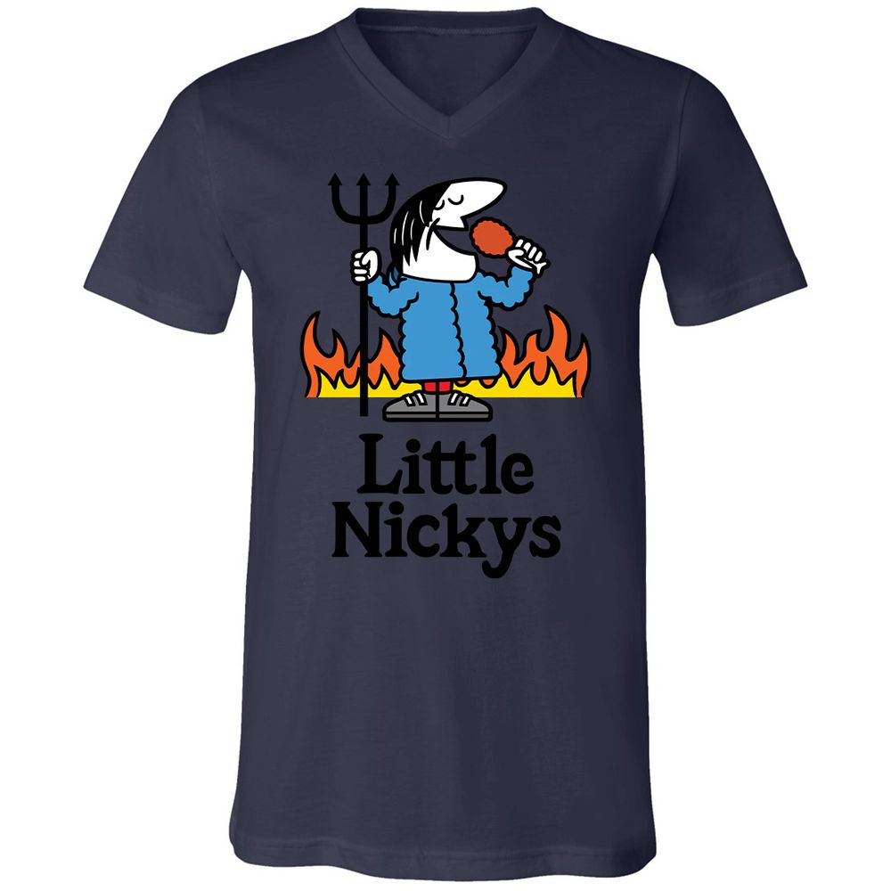 Unisex V-Neck T-Shirt - ZU5W9WGD - Navy - 9
