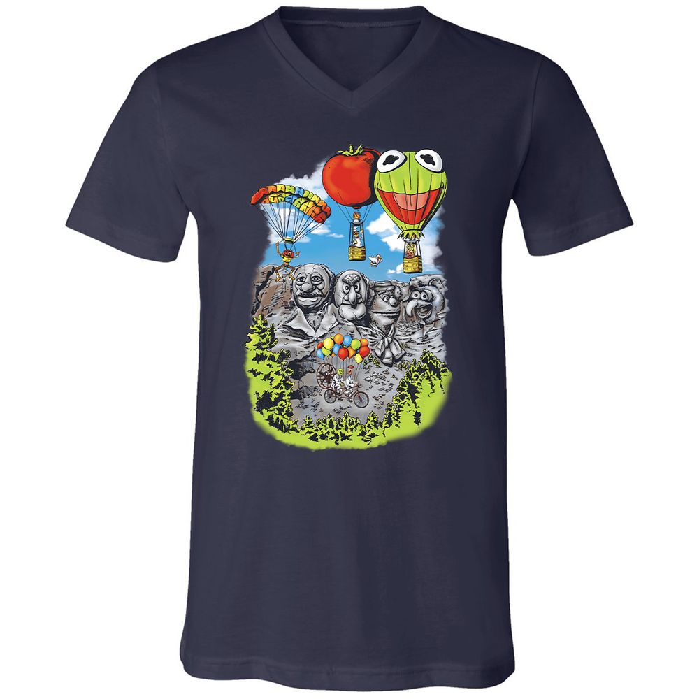 Unisex V-Neck T-Shirt - B6W3USD2 - Navy - 9