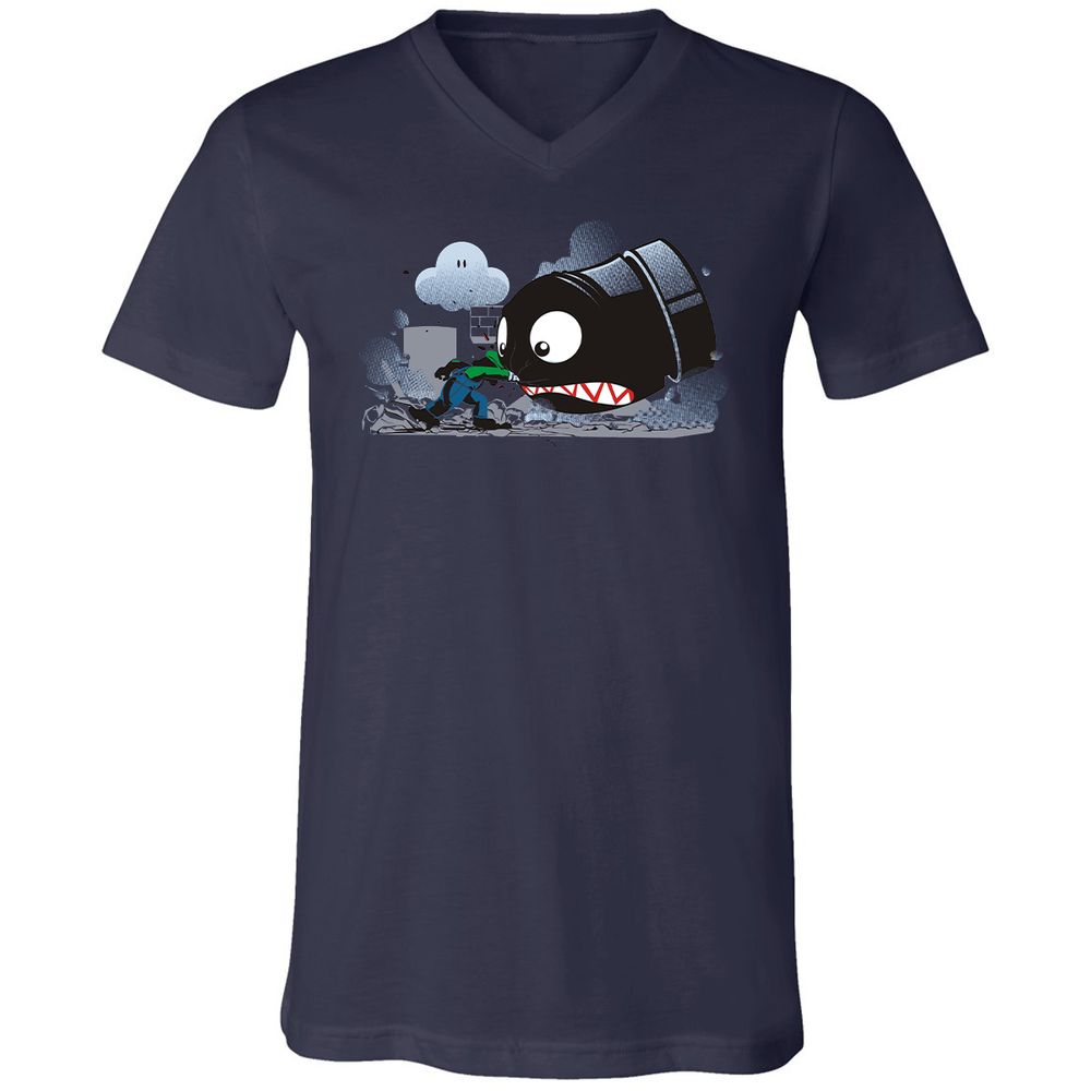 Unisex V-Neck T-Shirt - 7DYS8K68 - Navy - 9