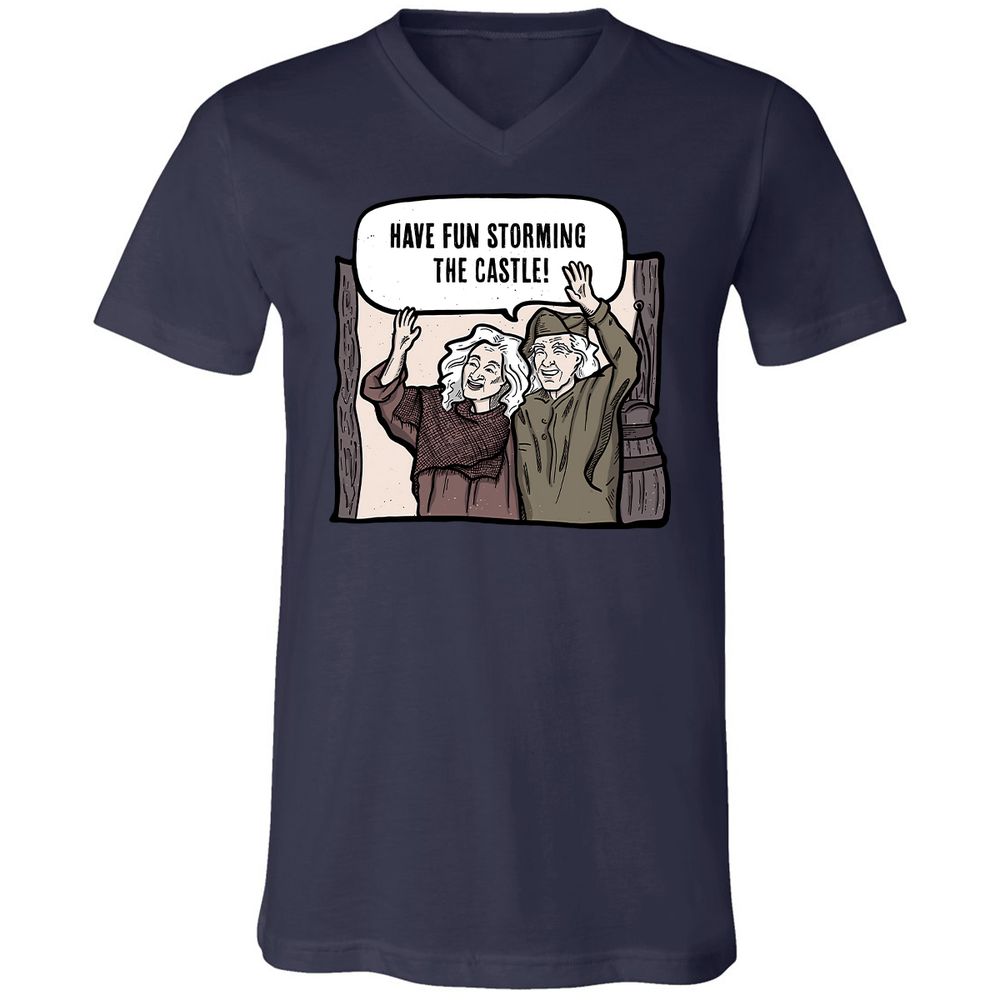 Unisex V-Neck T-Shirt - 9MGECZKQ - Navy - 9