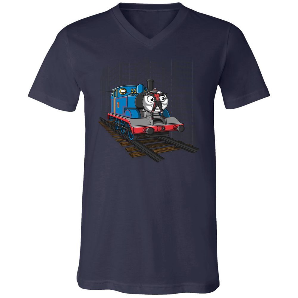 Unisex V-Neck T-Shirt - TAQC6JN2 - Navy - 9