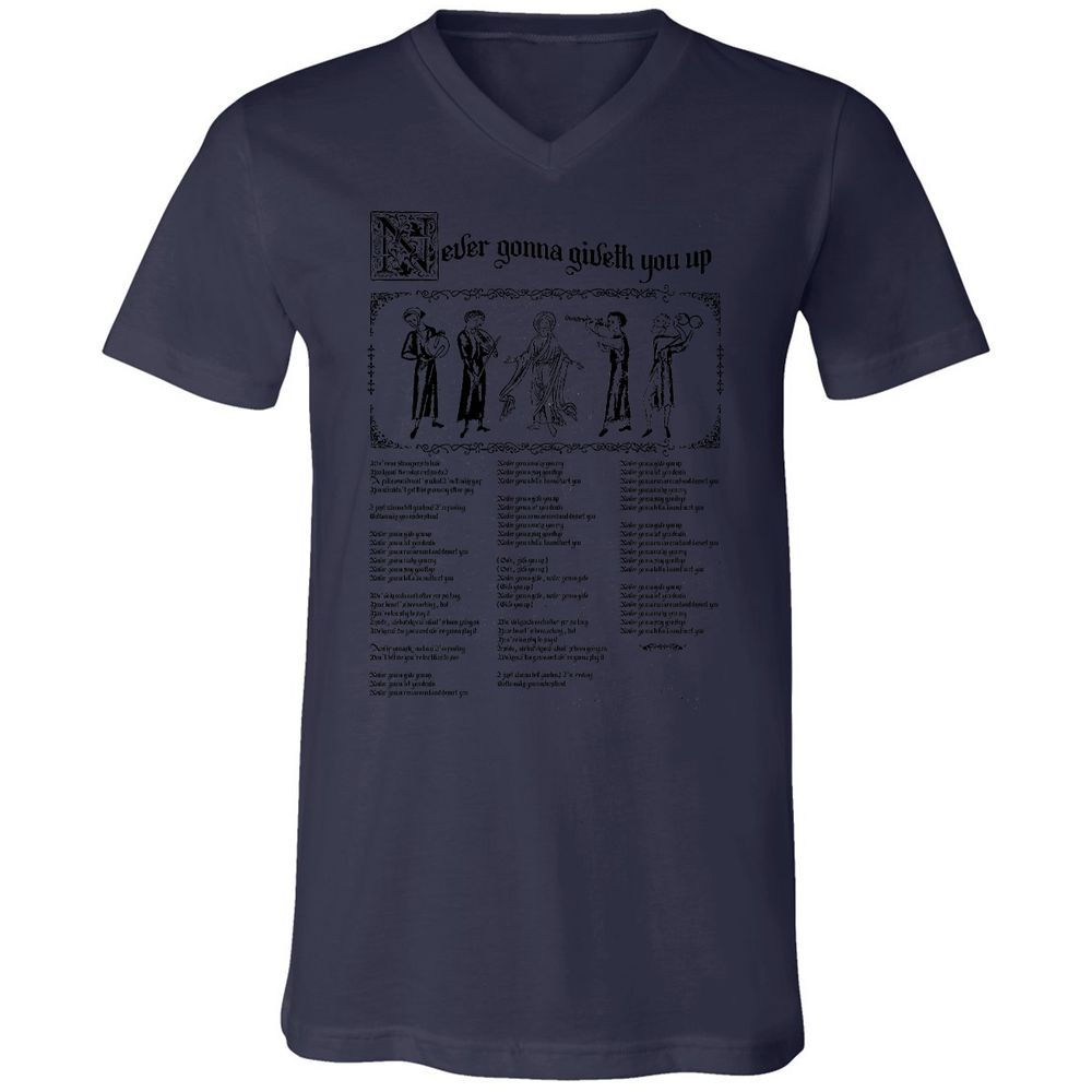 Unisex V-Neck T-Shirt - HXNCJ8WG - Navy - 9
