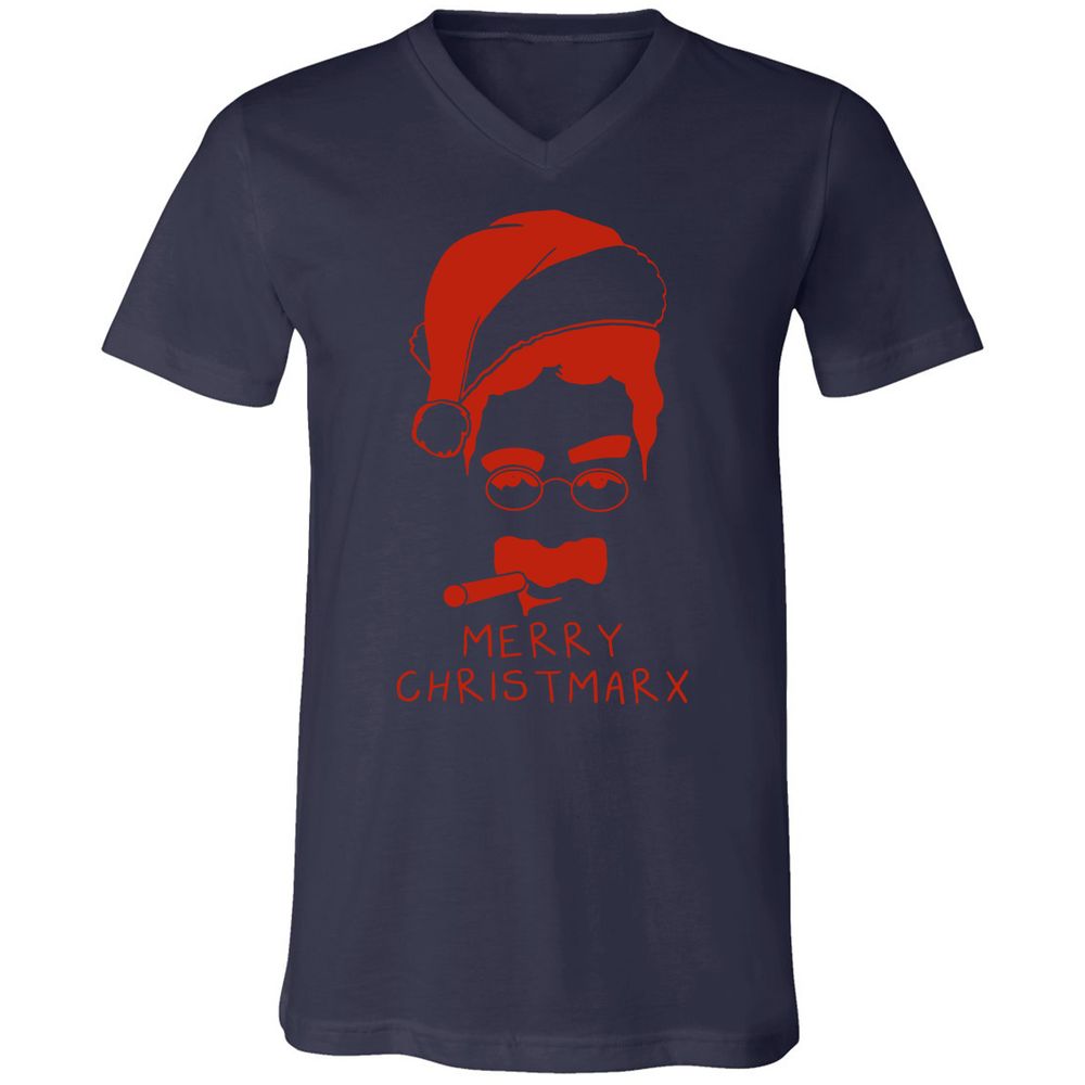Unisex V-Neck T-Shirt - 3UWHV43Z - Navy - 9