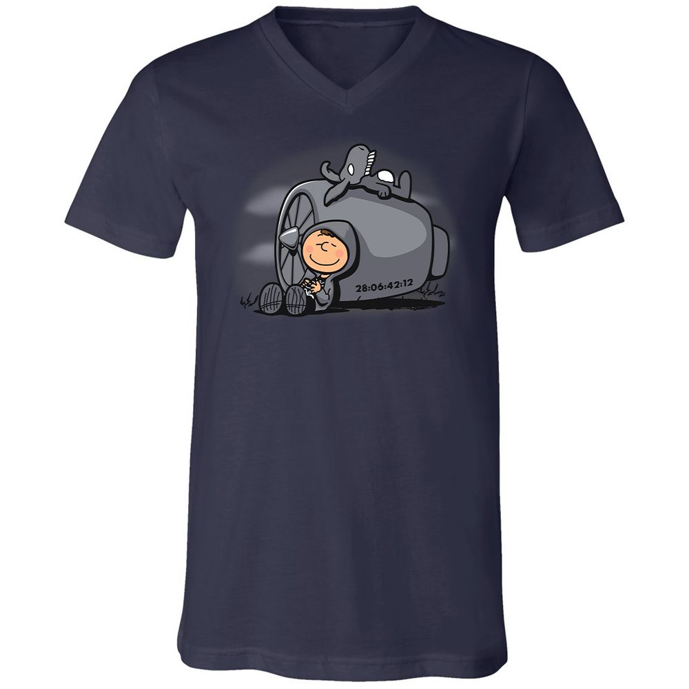 Unisex V-Neck T-Shirt - 42AFLYKU - Navy - 9