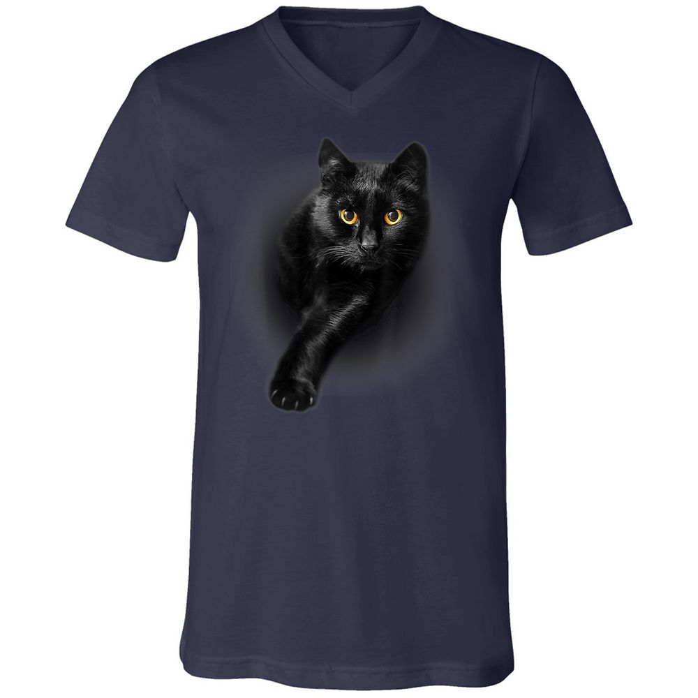 Unisex V-Neck T-Shirt - ZDC7R5Z2 - Navy - 9
