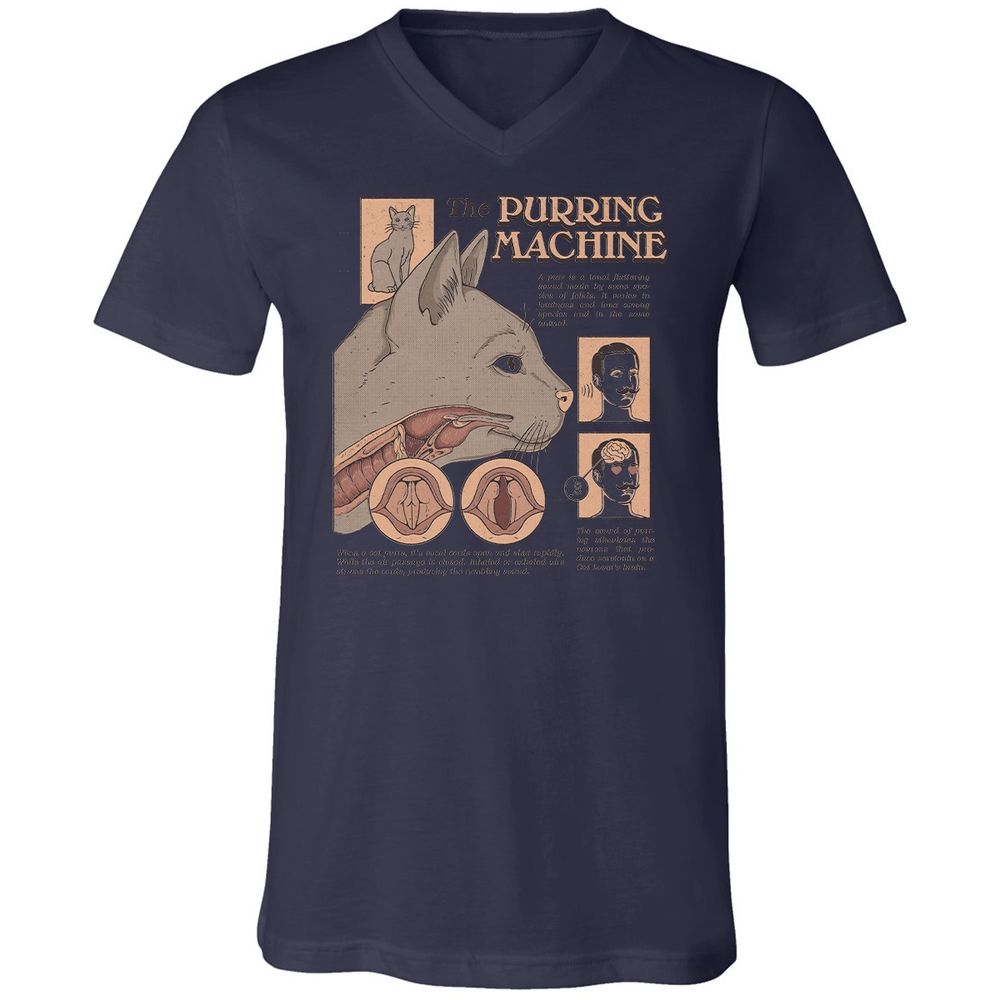 Unisex V-Neck T-Shirt - DJ8JTFLH - Navy - 9