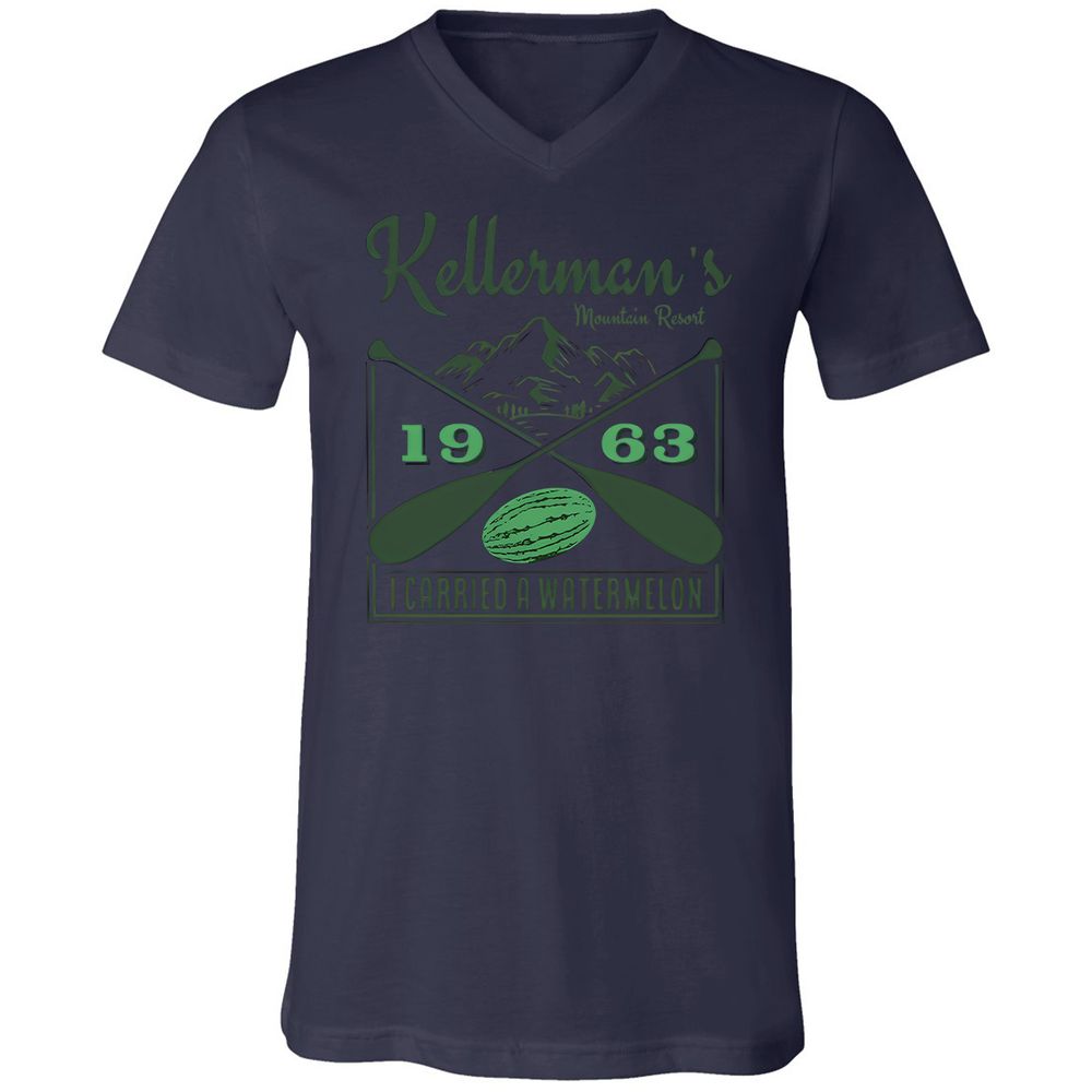 Unisex V-Neck T-Shirt - TAT3ANAT - Navy - 9