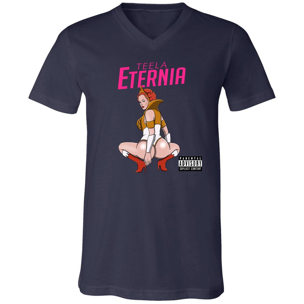 Unisex V-Neck T-Shirt - 2JQC4A8E - Navy - 9