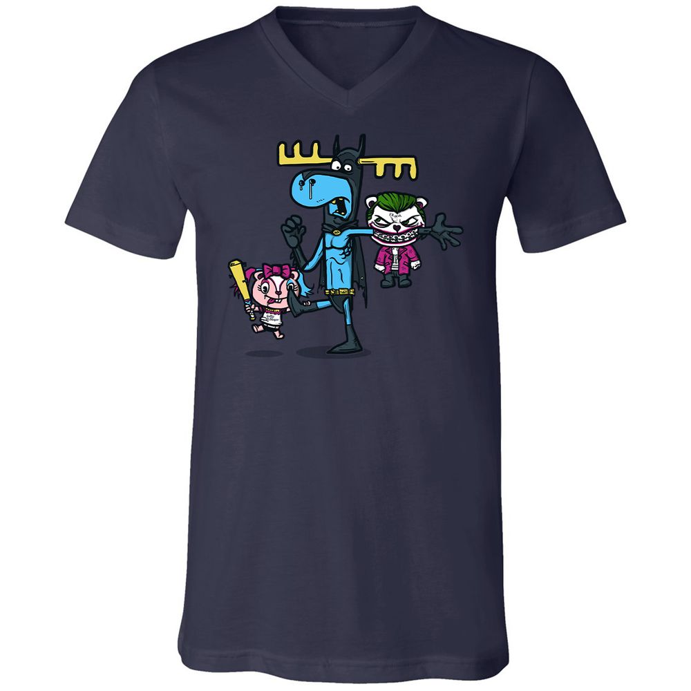 Unisex V-Neck T-Shirt - GXGN7ZFL - Navy - 9