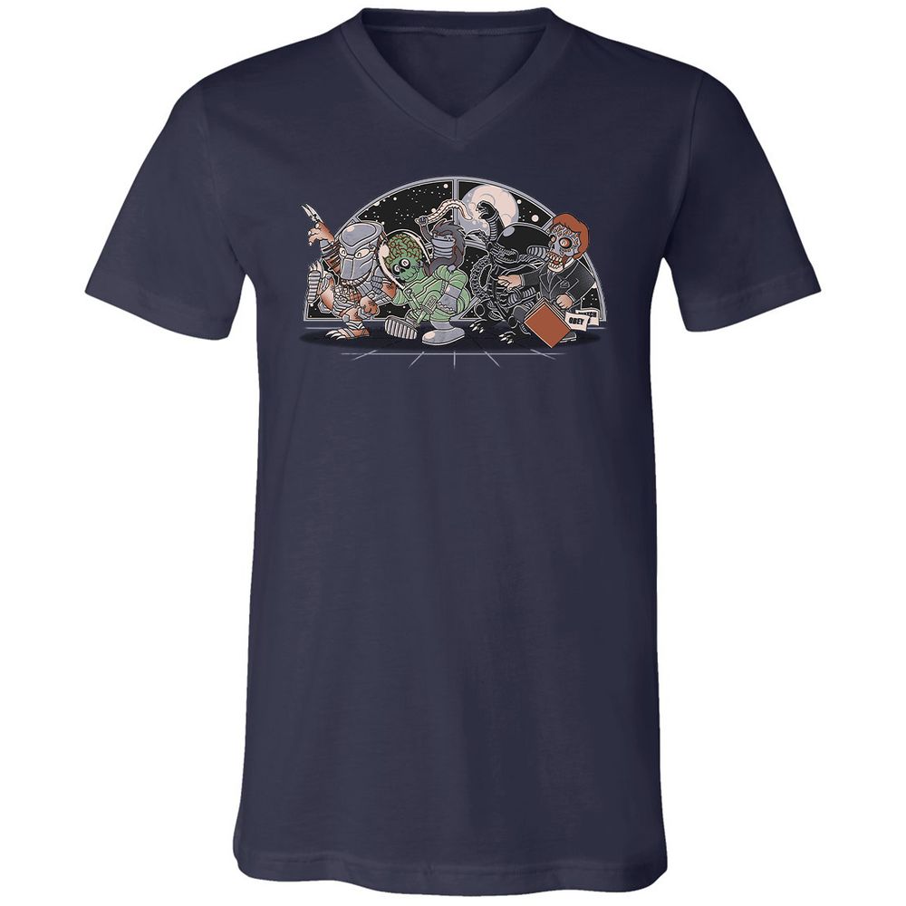 Unisex V-Neck T-Shirt - 8N4DM9Y6 - Navy - 9