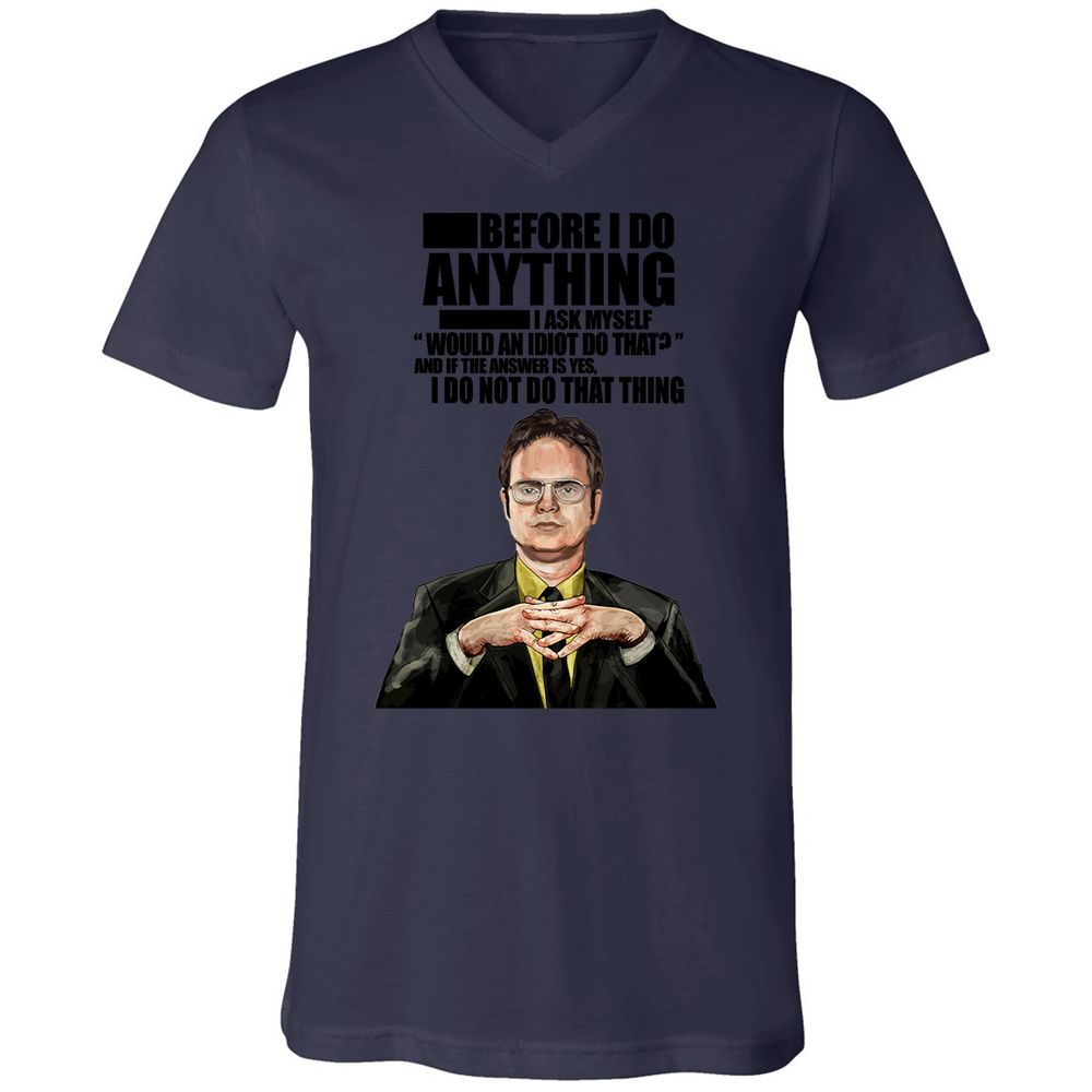 Unisex V-Neck T-Shirt - YZEMGAD4 - Navy - 9