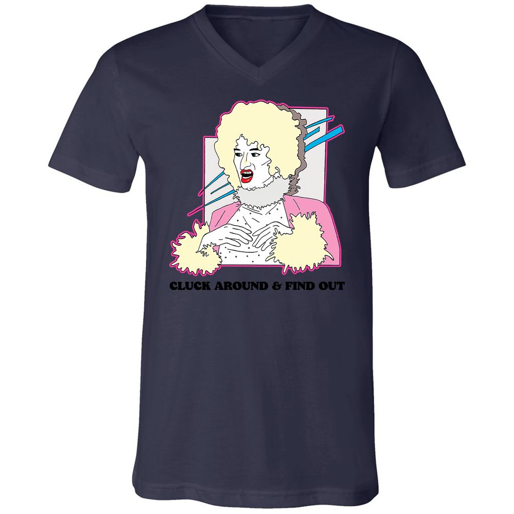 Unisex V-Neck T-Shirt - ZHEKAEQW - Navy - 9