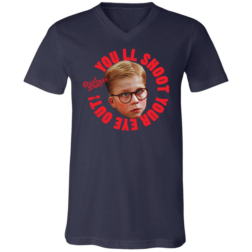 Unisex V-Neck T-Shirt - 43L7JZ89 - Navy - 9