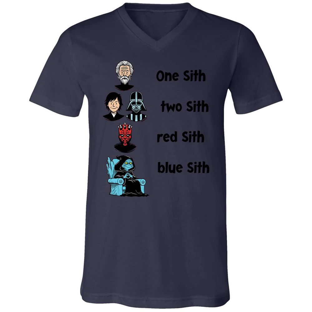 Unisex V-Neck T-Shirt - SV2YJG8X - Navy - 9