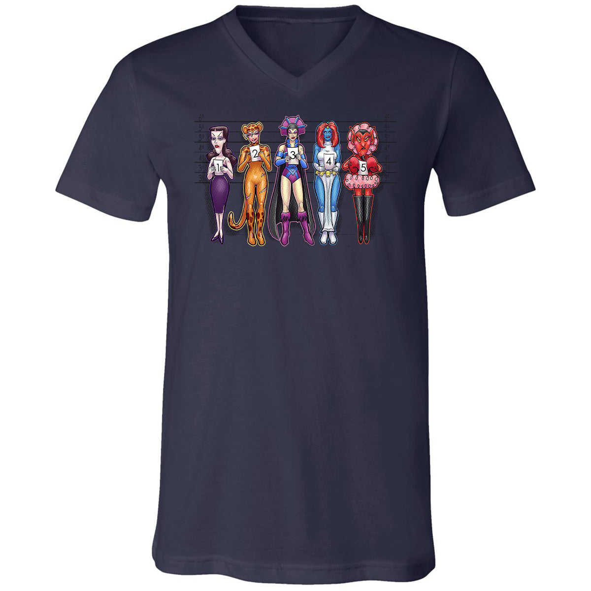 Unisex V-Neck T-Shirt - 29RQDRWX - Navy - 9