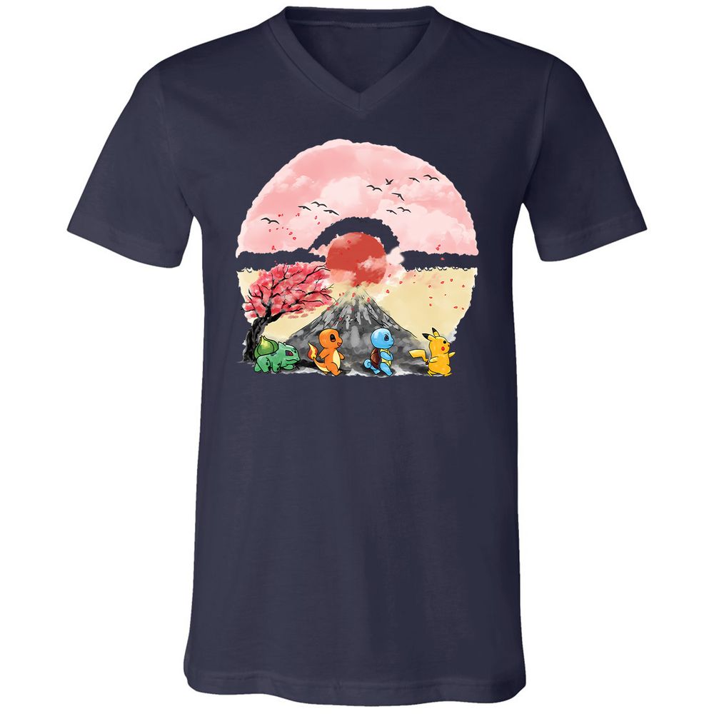 Unisex V-Neck T-Shirt - NQBEUSJ8 - Navy - 9