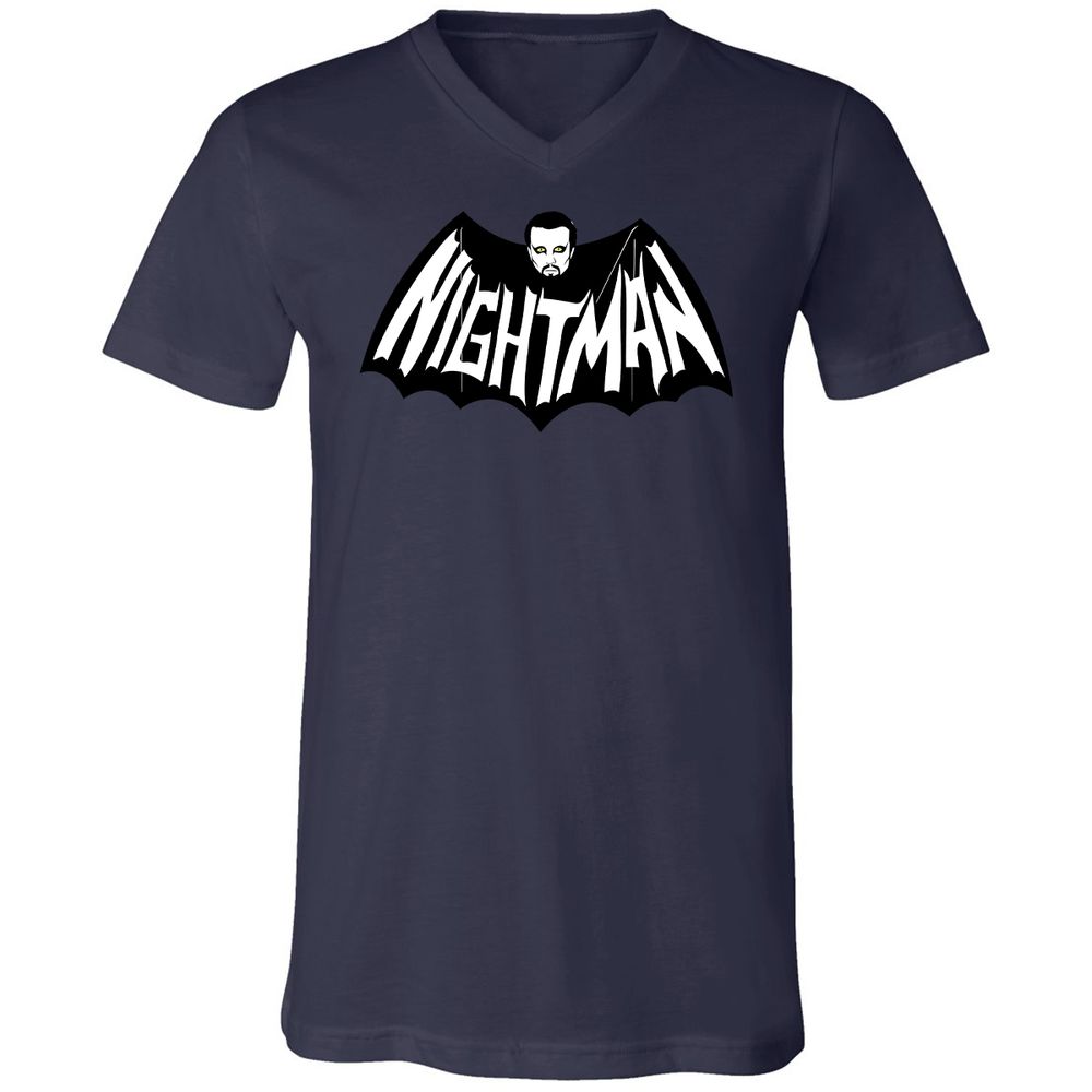 Unisex V-Neck T-Shirt - 5KA9E4HQ - Navy - 9